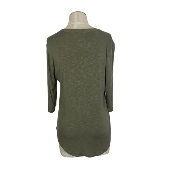 Democracy XS Sage Green Top Festival Boho Cottagecore 3/4 Sleeves Embroidered - Picture 4 of 7